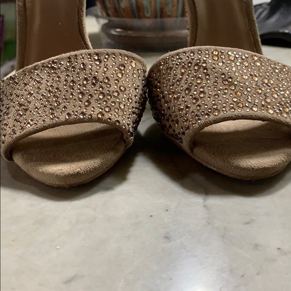 Zara basics rhinestones open toe nude heals. - Picture 2 of 7